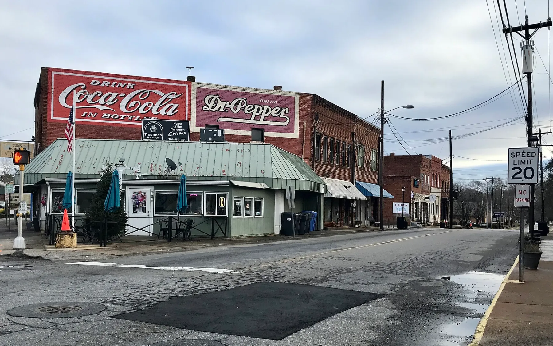 Main Street in downtown Troutman, NC